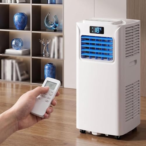 WOMGKDA Tragbares Klimagerät, 12000 BTU Mobile AC mit Fernbedienung, integrierter Luftentfeuchter, mobiler Klimakompressor Kühler, inkl. Fensterabdichtung mit Abluftsch, Style 2, 7000 BTU