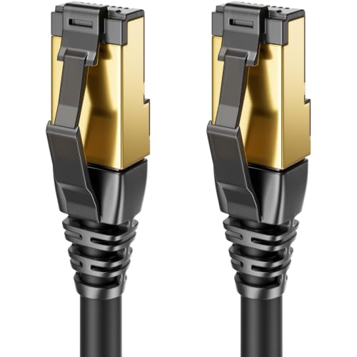 deleyCON 1,5m CAT8.1 LAN Patchkabel RJ45 S/FTP 40 Gbit 2000 MHz - Schwarz