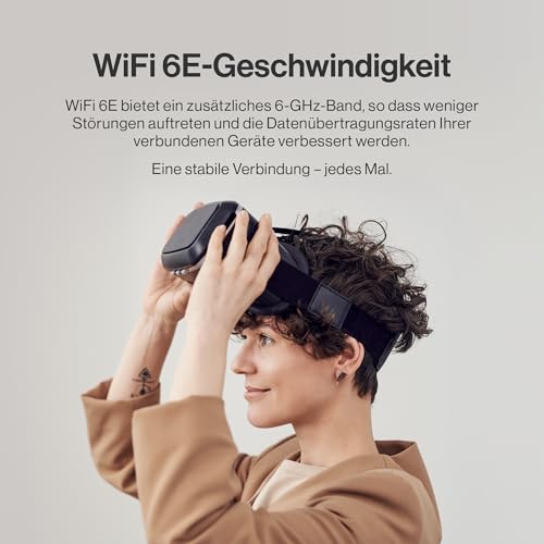 Linksys Velop Pro MX6201-KE WiFi 6E Mesh Router 6 GHz und 5,4 Gbit/s - Multiroom-Abdeckung bis zu 275 m² und 200 Geräte - 1 Stück