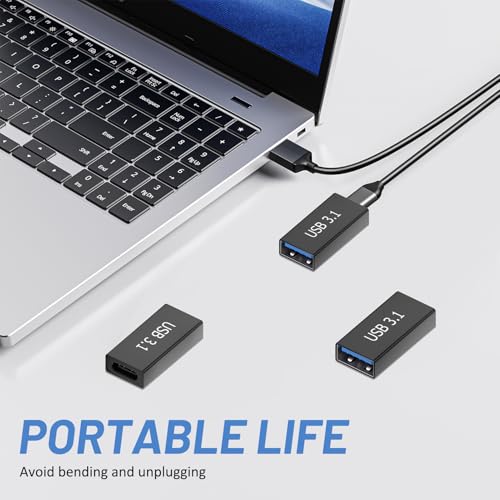 Supecesorio USB C auf USB 3.1 Adapter, 3 Stück USB C Buchse auf USB 3.1 A Buchse Konverter, 5 Gbit/s Übertragungsrate, Adapter A auf C, Zum Anschließen von Zwei Steckern Kabel