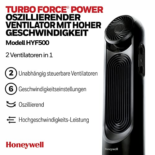 Honeywell TurboForce Power Oszillierender 2-in-1-Turmventilator mit hoher Geschwindigkeit