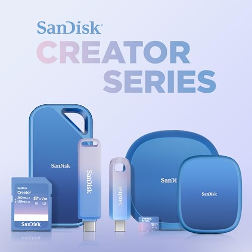 SanDisk Creator Phone SSD 1 TB - bis zu 1.000 MB/s Lesen - Blau | Externe SSD, kompatibel mit PC & Mac, Android- & macOS Smartphones, 4K Video