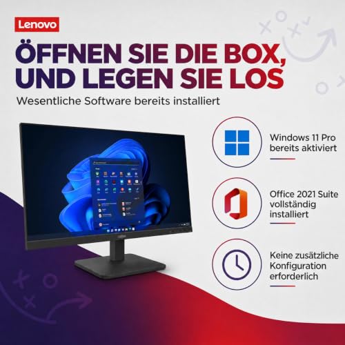 Lenovo All-in-One-PC 27" Full HD (generalüberholt) – Intel Core i5-8500T, 16 GB RAM, 1 TB SSD, Windows 11 Pro, Office 2021, WLAN, Bluetooth, 36 Monate Garantie