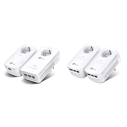 TP-Link WLAN Powerline Adapter Triple Set (Dualband WLAN 1200Mbit/s, AV1300 Powerline, Steckdose, WiFi Clone, MU-MIMO, 4 Gigabit Ports, Plug&Play, ideal für HD-Streaming, App Kontrolle)