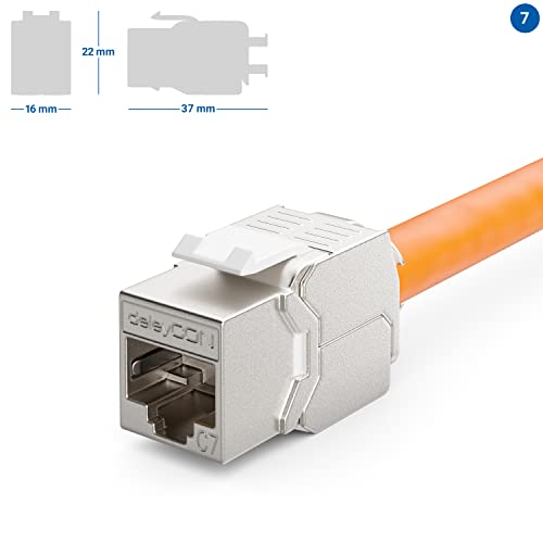 deleyCON CAT 7 Keystone Jack Modul 1000MHz 10 Gbit/s LSA, 2 Stück