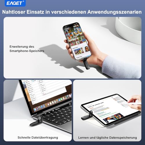 512GB USB C Stick, Bis zu 400 MB/s Lesen & 360 MB/s Schreiben, Dual Drive Typ-C & USB-A, USB 3.2 Speicherstick,Metallgehäuse, USB Flash Drive für iPhone 15/16/17,Android-Handy,Tablet, Laptop,Mac,PC