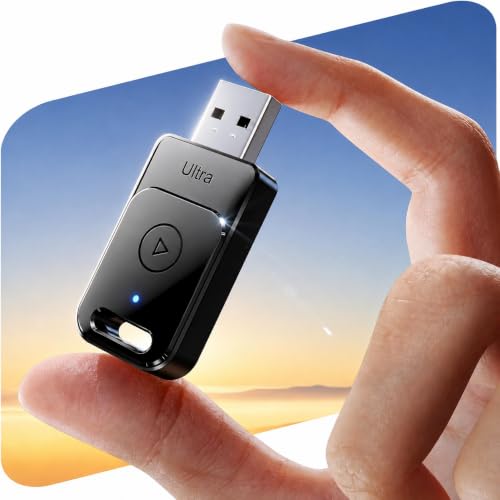 Cleviton für Apple Carplay Wireless Adapter, 3X Autoverbindung, Keine Latenz, Plug&Play, Wireless Carplay Adapter, 2025 Mini Car Play Kabellos Dongle für iPhone 5~17 &927+ Autos, USB-A/C, Mattschwarz