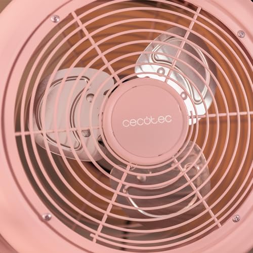 Cecotec - Standventilator EnergySilence 250 ClassicStyle Pink 25 W, 10 Zoll Durchmesser, 3 Aerodynamische Flügel, Verstellbare Neigung, 2 Geschwindigkeiten, Elegantes Design, Rosa Farbe
