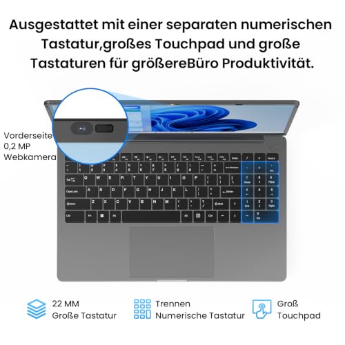 jumper 15,6 Zoll Laptop 12GB RAM 256GB SSD für Unternehmen und Studenten