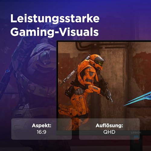 Lenovo Legion R27qe Gen 2 | 27" QHD Gaming Monitor | 200 Hz | 0.5ms | Gaming | 2560x1440 | 2K Auflösung | HDMI 2.1| DisplayPort | Höhenverstellbar | Entspiegelt | AMD FreeSync Premium | Schwarz