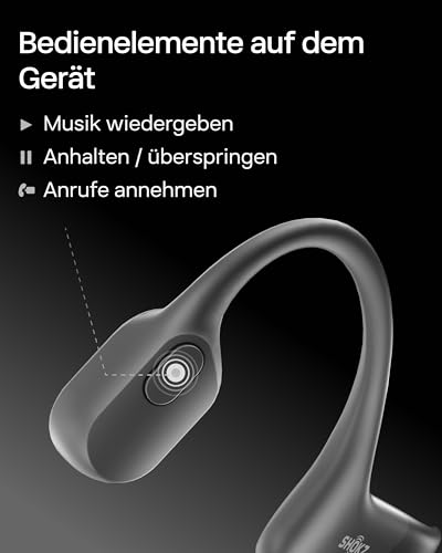 SHOKZ OpenRun Knochenschall Kopfhörer, IP67 Wasserdicht, Schwarz