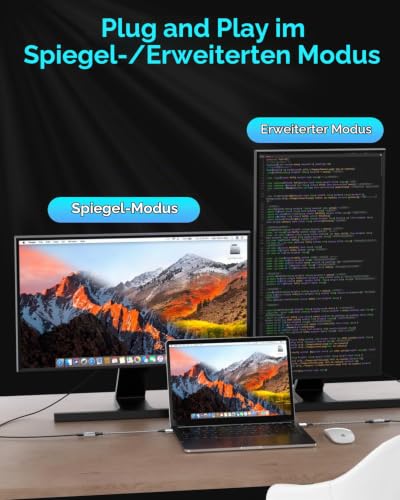 Nersligek 4K DisplayPort auf HDMI Adapter, Unidirektional DP (Display Port) Stecker auf HDMI Buchse Konverter Kompatibel mit Lenovo, HP, Dell, AMD, NVIDIA, Mehr Passiv