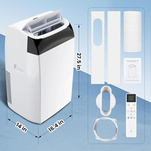 Mobiles Klimagerät 12000 BTU, Klimaanlage Mobil Ohne Außeneinheit, 4-in-1 Kühlen, Entfeuchten, Ventilator, a++ Energieeffizienz, R290 Kältemittel, Follow-Me-Funktion, Leise, Für Räume Bis 45 M²