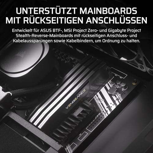 CORSAIR Frame 4000D RS ARGB Modulares Mid-Tower ATX PC-Gehäuse – Schwarz | Hoher Luftstrom, 3x Vorinstallierte RS ARGB-Lüfter, ASUS BTF, MSI Project Zero, Gigabyte Project Stealth