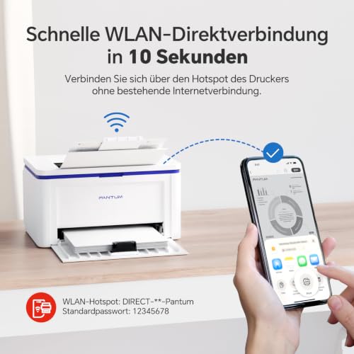PANTUM BP2309W Laserdrucker Schwarz Weiss, Drucker WLAN, Airprint, Mopria, Klein für Heim & Büro, 20ppm, Inklusive 500-Seiten-Start-Tonerkartusche