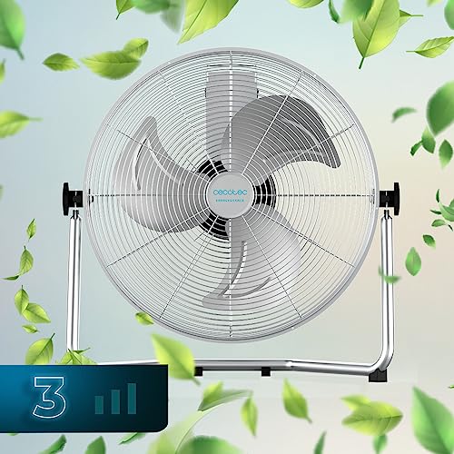 Cecotec Industrie-Ventilator EnergySilence 4100 Pro, 100 W, 3 Metallklingen 18" Durchmesser, Kupfermotor, 3 Geschwindigkeiten, Einstellbare Neigung, Sicherheitssystem
