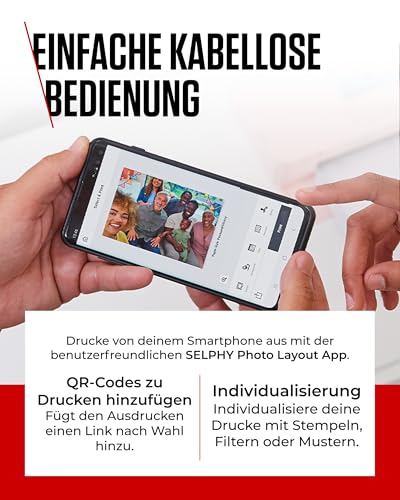 Canon SELPHY CP1500 Mini Fotodrucker für Handy, WLAN + Papierset | Thermodrucker für Sticker und Postkarten; WLAN und USB-Direktdruck, SELPHY Foto Layout App
