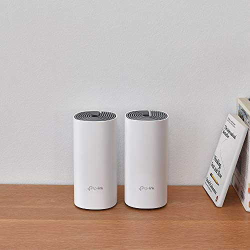 TP-Link Deco E4 Mesh WLAN Set (2er Pack), AC1200 Dual Band Router & Repeater, 2 × Gigabit Ports für Jede Einheit, empfohlen für Häuser mit 2-3 Schlafzimmern, Umfassender Jugendschutz