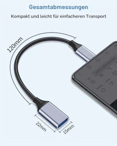 Lightning auf USB Adapter 2Stück, Lightning USB Adapter Handy iPhone auf USB Stick Adapter Kabel usb 3.0 OTG Adapter für iPhone 14 13 12 11 Pro Max/iPad, Unterstützt USB Sticks, Keyboards, Kartenleser