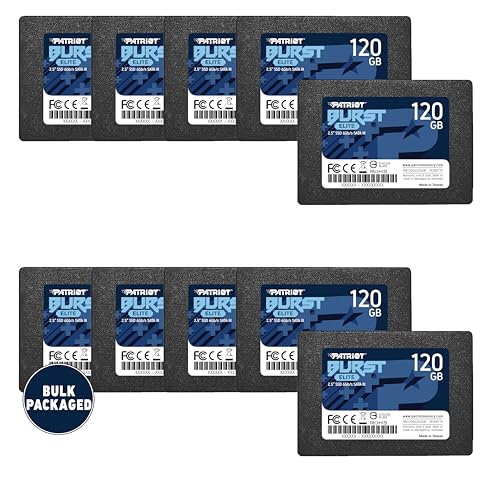 Patriot Memory Burst Elite SATA 3 SSD 120 GB 2,5 internes Laufwerk, Solid State Drive, Großpackung mit 10 Einheiten – PBE120GS25SSD0B