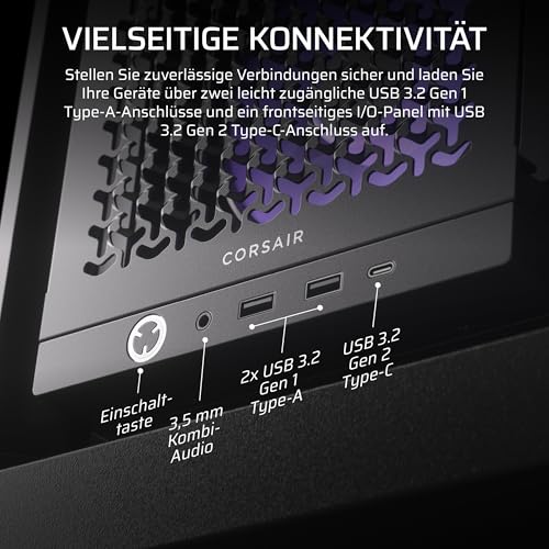 CORSAIR Frame 4000D RS ARGB Modulares Mid-Tower ATX PC-Gehäuse – Schwarz | Hoher Luftstrom, 3x Vorinstallierte RS ARGB-Lüfter, ASUS BTF, MSI Project Zero, Gigabyte Project Stealth