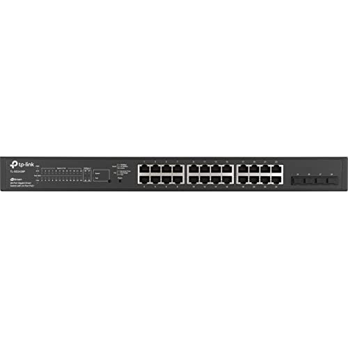 TP-LINK - NETWORKING TL-SG2428P 24-Port Gigabit Managed PoE Switch mit 4 SFP-Slots (250 Watt, Zentrales Cloud-Management, In Omada-SDN integriert, IPv6, Sicheres Netzwerk) Schwarz,Geschäfts-Netzwerk