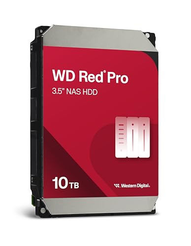 WD Red Pro 10TB NAS 3,5" Interne Festplatte – 7200 RPM Klasse, SATA 6Gb/s, CMR, 512MB Cache
