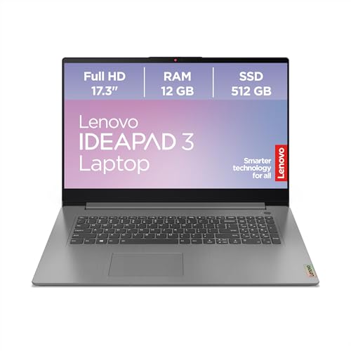 Lenovo IdeaPad 3 17ALC6 Laptop | 17.3" Full HD Display | AMD Ryzen 7 5700U | 12GB RAM | 512GB SSD | AMD Radeon Grafik | Windows 11 Home | QWERTZ | grau | 3 Monate Premium Care