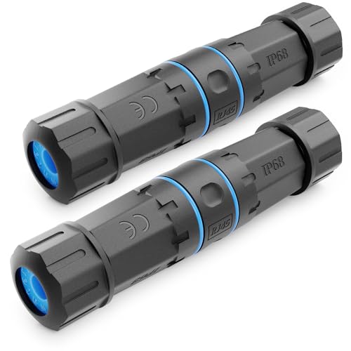 deleyCON CAT6 Outdoor Patchkabel Kupplung RJ45 IP68, 2 Stück - Schwarz