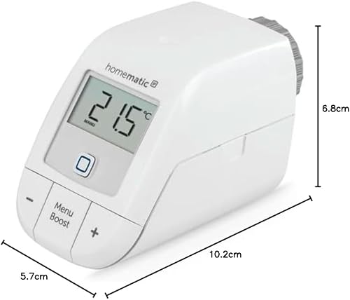 Homematic IP Heizkörperthermostat – Basic | Smart Home, digitaler Thermostat Heizung, Steuerung per App, Alexa, Google Home, Push-to-Pair, Energie sparen, 153412A3