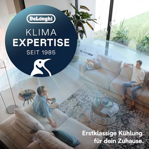 De'Longhi Pinguino - 3-in-1 Mobiles Klimagerät, für Räume bis 27 m², mit Luftentfeuchter & Ventilator, 9400 BTU, Leiser Betrieb, Fernbedienung, 24h-Timer, Energieeffizienzklasse A (PACEM82)