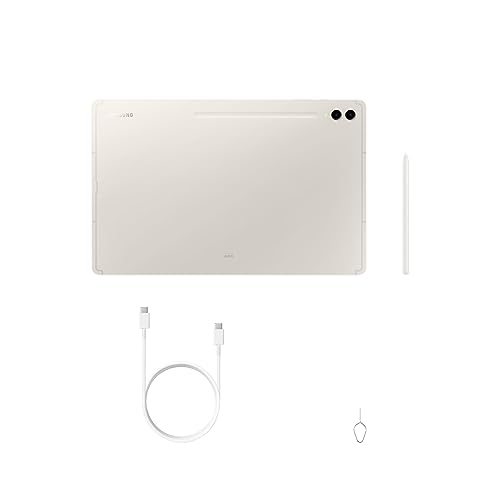 Samsung Galaxy Tab S9 Ultra AI-Android-Tablet, 5G, 256 GB / 12 GB RAM, MicroSD-Kartenslot, Inkl. S Pen, Simlockfrei ohne Vertrag, Beige, Inkl. 36 Monate Herstellergarantie [Exklusiv bei Amazon]