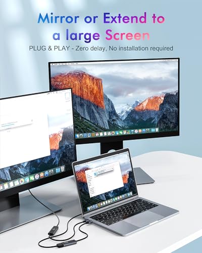 USB C auf HDMI Adapter, USB C HDMI 4K Adapter Kompatibel mit Thunderbolt 3/4, Video Audio Ausgang für iPhone 15/16/17, MacBook Pro/Air, Pixelbook, XPS,Galaxy S/Note, Surface Pro, Dell XPS