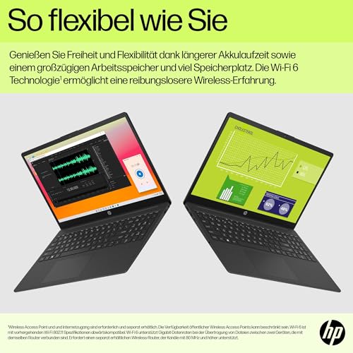 HP Laptop | 15,6" FHD Display | Intel Core i3-N305 | 8 GB DDR4 RAM | 512 GB SSD | Intel UHD Graphics | Windows 11 Home | QWERTZ | Jet Black