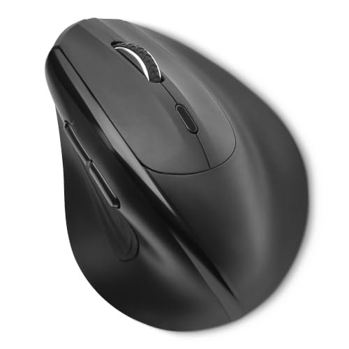 Amazon Basics Vertikale kabellose Computermaus für Laptop und Schreibtisch-PC, 6 Tasten, Rechtshänder, Geeignet für mittlere bis große Handflächen, Schwarz