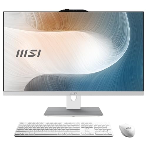 MSI Modern AM272P 1M-838DE - All in One PC, Intel Core 5 Prozessor 120U, 27 Zoll, FHD (1920x1080), 512TB SSD, 8GB DDR5, Webcam, Windows 11 Pro, Weiß