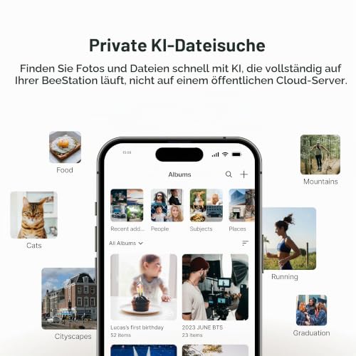 Synology BeeStation BST151-4T 2 GB RAM 4 TB HDD NAS Desktop Server Schwarz | Automatische Foto- und Video-Backup, kein Abonnement erforderlich