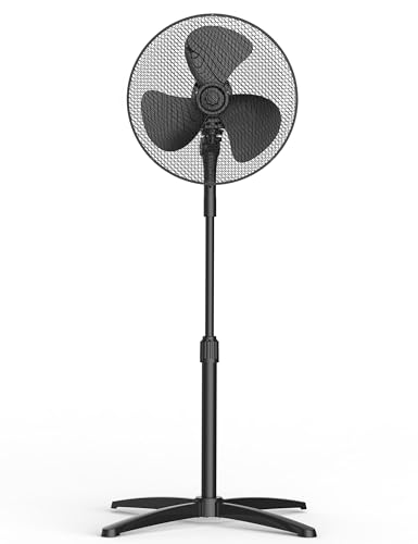 Midea FS40-25MSE(BL) Standventilator, 40 cm, Motor aus Kupfer, 3 Geschwindigkeiten, Oszillation 90°, Höhe verstellbar 96–125 cm, Luftstrom 40 m³/min