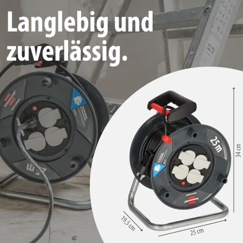 Brennenstuhl Garant V2 Kabeltrommel 25m Kabel, Kabel: H05VV-F 3G1,5