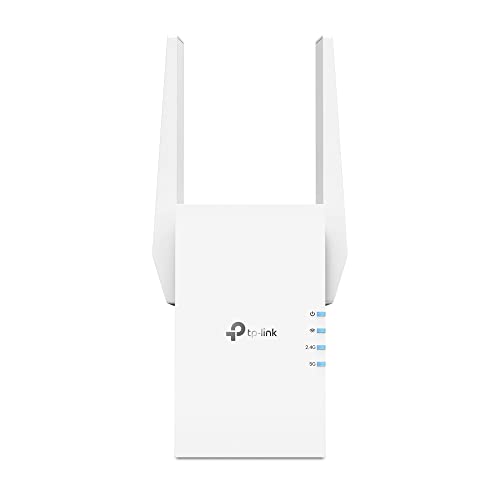 TP-Link RE705X | Wi-Fi 6 WLAN Verstärker | AX3000 Dualband, Gigabit-Port | 2402 Mbit/s (5 GHz) + 574 Mbit/s (2,4 GHz), 2 externe Antennen, EasyMesh, kompatibel mit Fritzbox