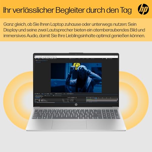 HP Laptop, 15,6 Zoll (39,6 cm) FHD IPS Display, AMD Ryzen 7 7730U, 16 GB RAM, 512 GB SSD, AMD Radeon-Grafik, Windows 11 Home, QWERTZ Tastatur, Silber, Fast Charge