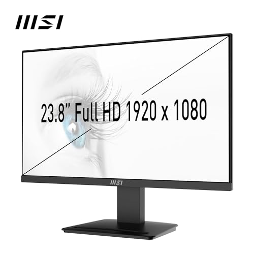 MSI PRO MP2412DE 23,8 Zoll Full HD Office Monitor - 1920 x 1080 VA Panel, 100 Hz, augenfreundlich, VESA montierbar, Display Kit Support, neigbar - HDMI 1.4, DP 1.2a