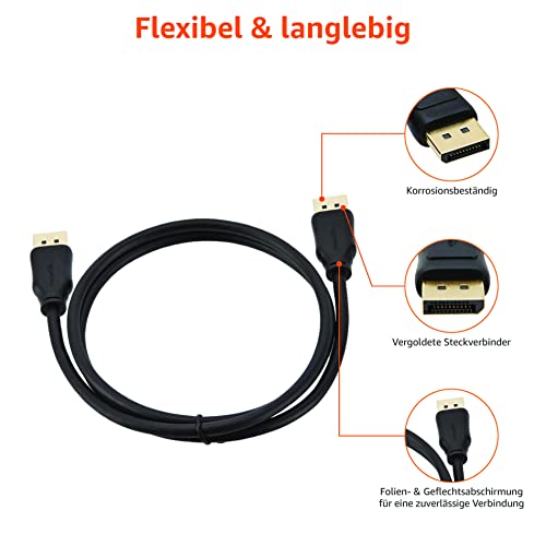 Amazon Basics DisplayPort-Kabel, 0,9m, Schwarz