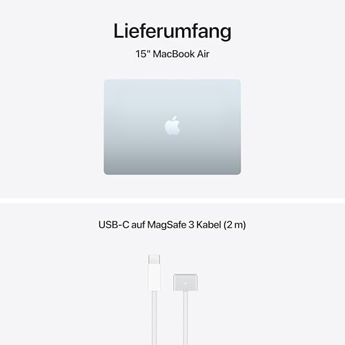 Apple 15" MacBook Air Laptop, M5 Chip mit 10‑Core CPU und 10‑Core GPU: Entwickelt für KI, 15,3" Liquid Retina Display, 16 GB gemeinsamer Arbeitsspeicher, 512 GB SSD, Touch ID, WLAN 7; Himmelblau