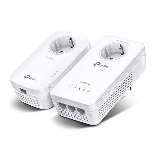 TP-Link WLAN Powerline Adapter Triple Set (Dualband WLAN 1200Mbit/s, AV1300 Powerline, Steckdose, WiFi Clone, MU-MIMO, 4 Gigabit Ports, Plug&Play, ideal für HD-Streaming, App Kontrolle)