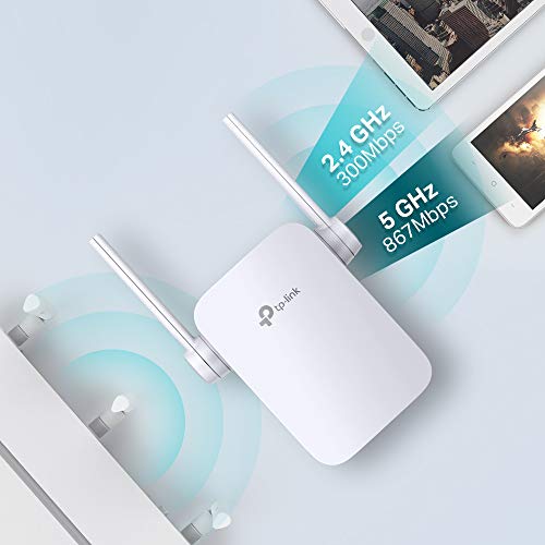 TP-Link RE305 AC1200 WLAN Repeater (Dual WLAN AC+N, 1167 Mbit/s, App Steuerung, 1 Port, 2X Flexible Externe Antennen, WPS, AP Modus, kompatibel zu Allen WLAN Geräten) weiß