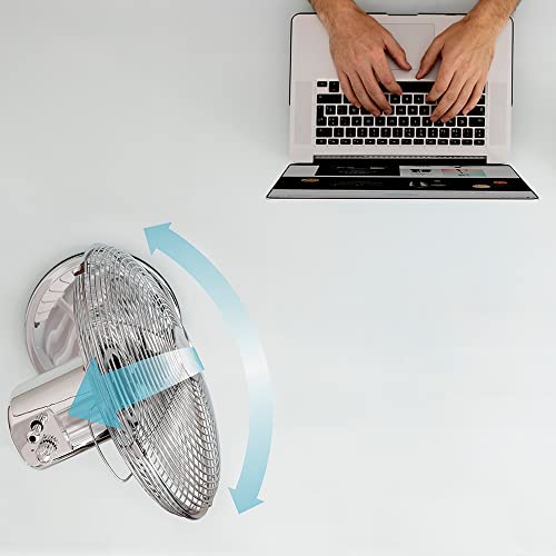 Cecotec Tischventilator EnergySilence 620 RetroDesk, 40 W | 30 cm Durchmesser, 4 Aerodynamikflügel, 3 Geschwindigkeiten, Oszillation, Chrom-Design