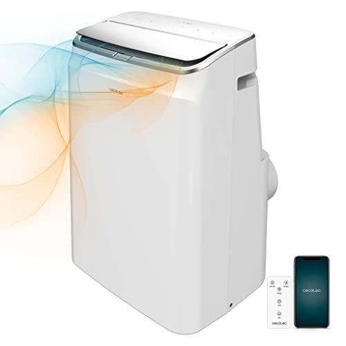Cecotec Klimaanlage Mobil ForceClima 12800 Heating, 12.000 BTU, 1.340 W | WLAN-Steuerung, 26-28 m², 3 Geschwindigkeiten, Entfeuchtung 26 l/Tag, Energieklasse A, Wärmepumpe für Heizfunktion