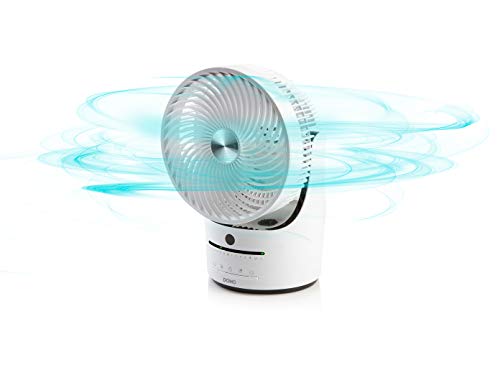 DOMO DO8148 Tischventilator - Zirkulationsventilator - 360 ° Umlauf - Ø 25 cm - 3 Geschwindigkeiten - Digitale Einstellung - Weiß