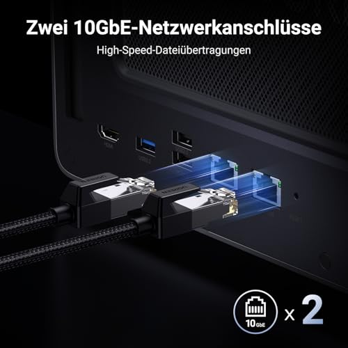 UGREEN NASync DXP8800 Plus 8 Bay NAS für Unternehmen und Profis (ohne HDD) | Intel Core i5-1235U, Dual 10GbE, 8GB DDR5 bis 64GB, Eingebaut 128 GB SSD, 2 x M.2 NVMe-Steckplatz, 2x Thunderbolt 4, 8K HDMI